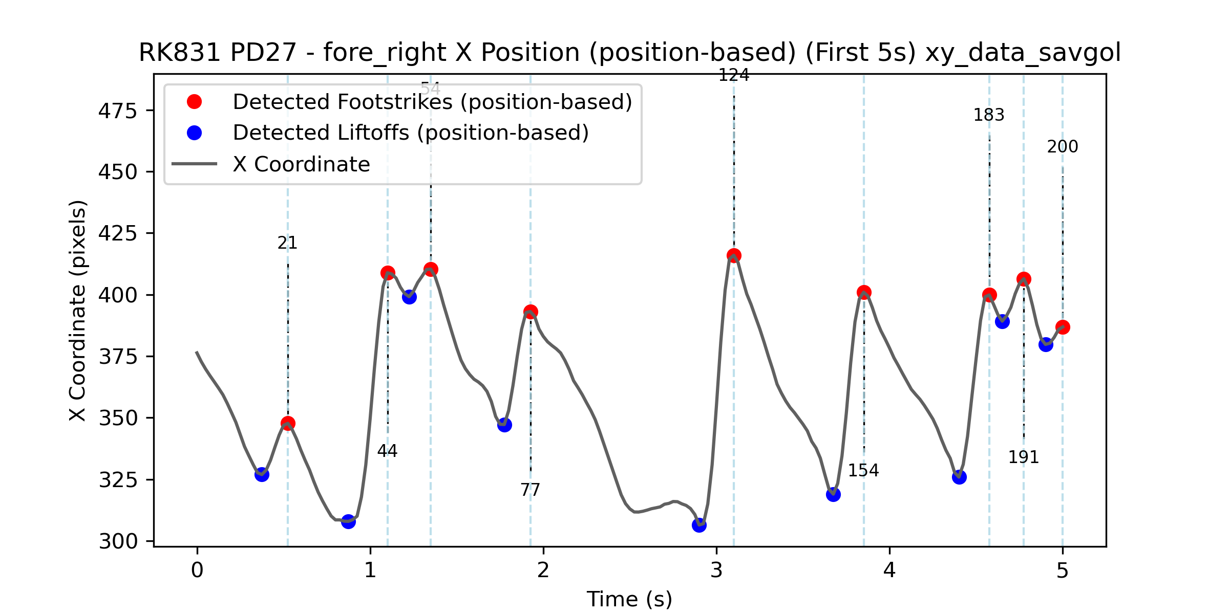 Footstrike-segmented paw trace during recovery (PD27)